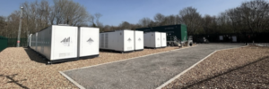 Battery storage system on a gravel sub floor